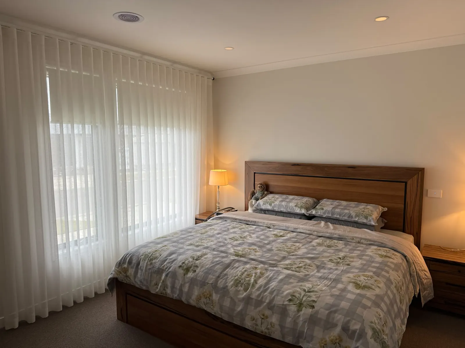 Bedroom curtains after fitting