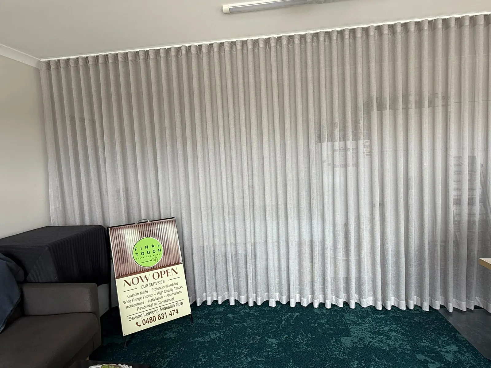 Finished blinds in a living room